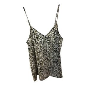 Nordstorm Rack Camisole Top Women's M Ivory Green Petra Print V Neck Spaghetti